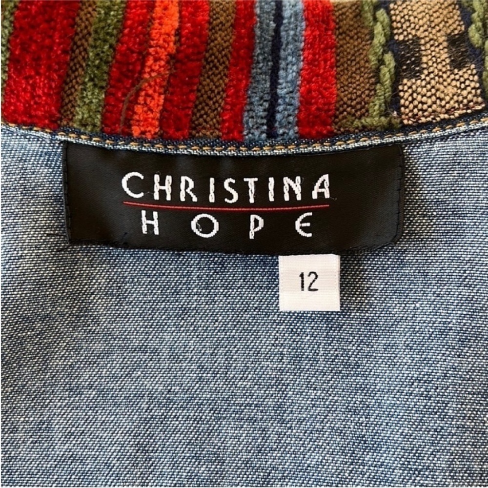 Vintage Christina Hope Denim Jacket Southwestern Aztec Embroidery 12 - Picture 7 of 13